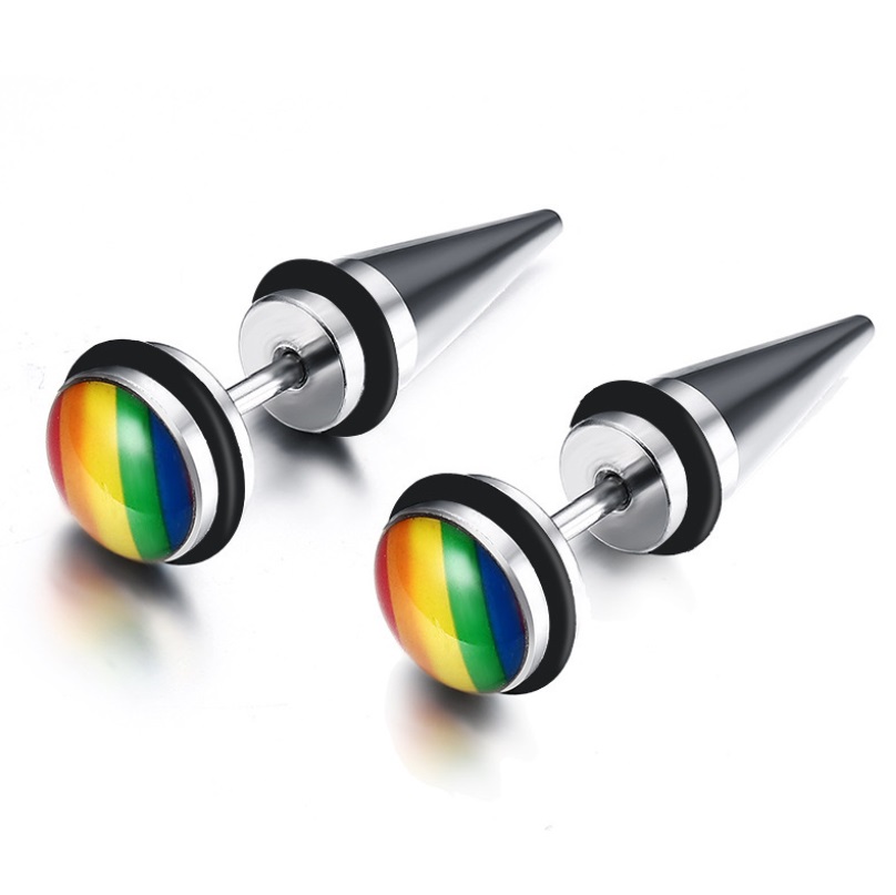 Rainbow LGBT Pride Spike Stud Earrings
